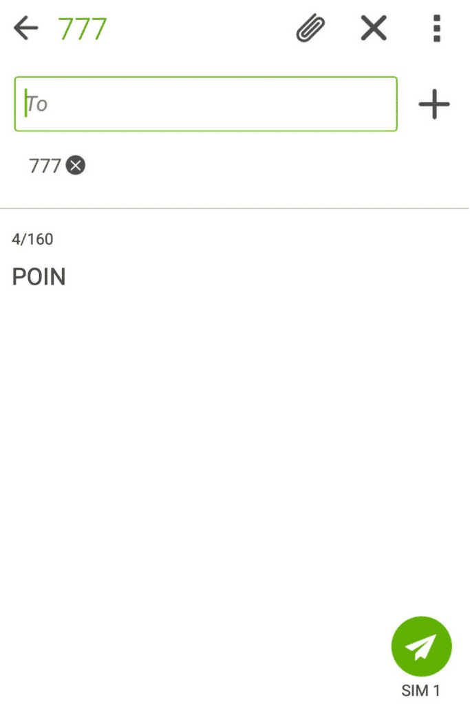 Mengecek Poin Melalui Sms