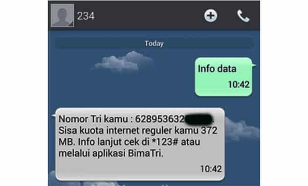 cara cek pulsa 3