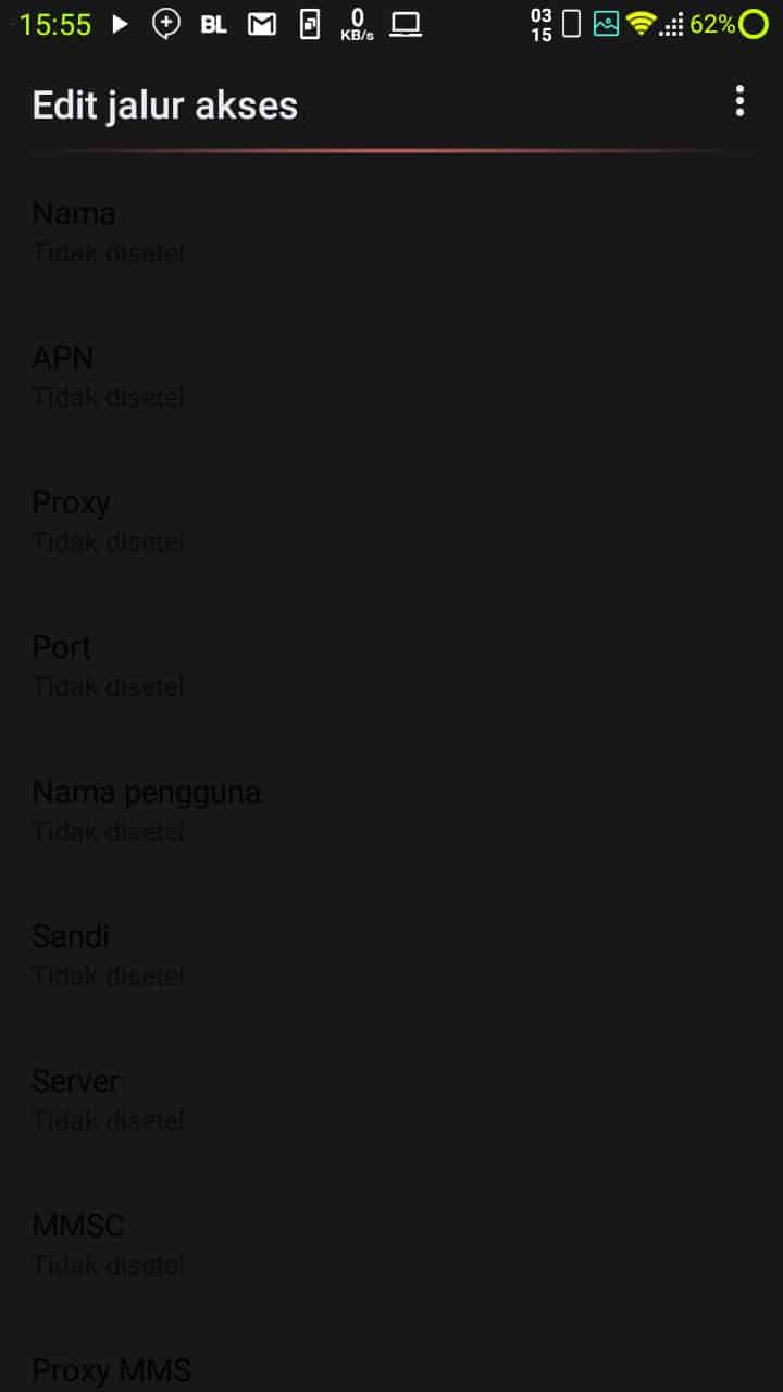 cara seting apn axis