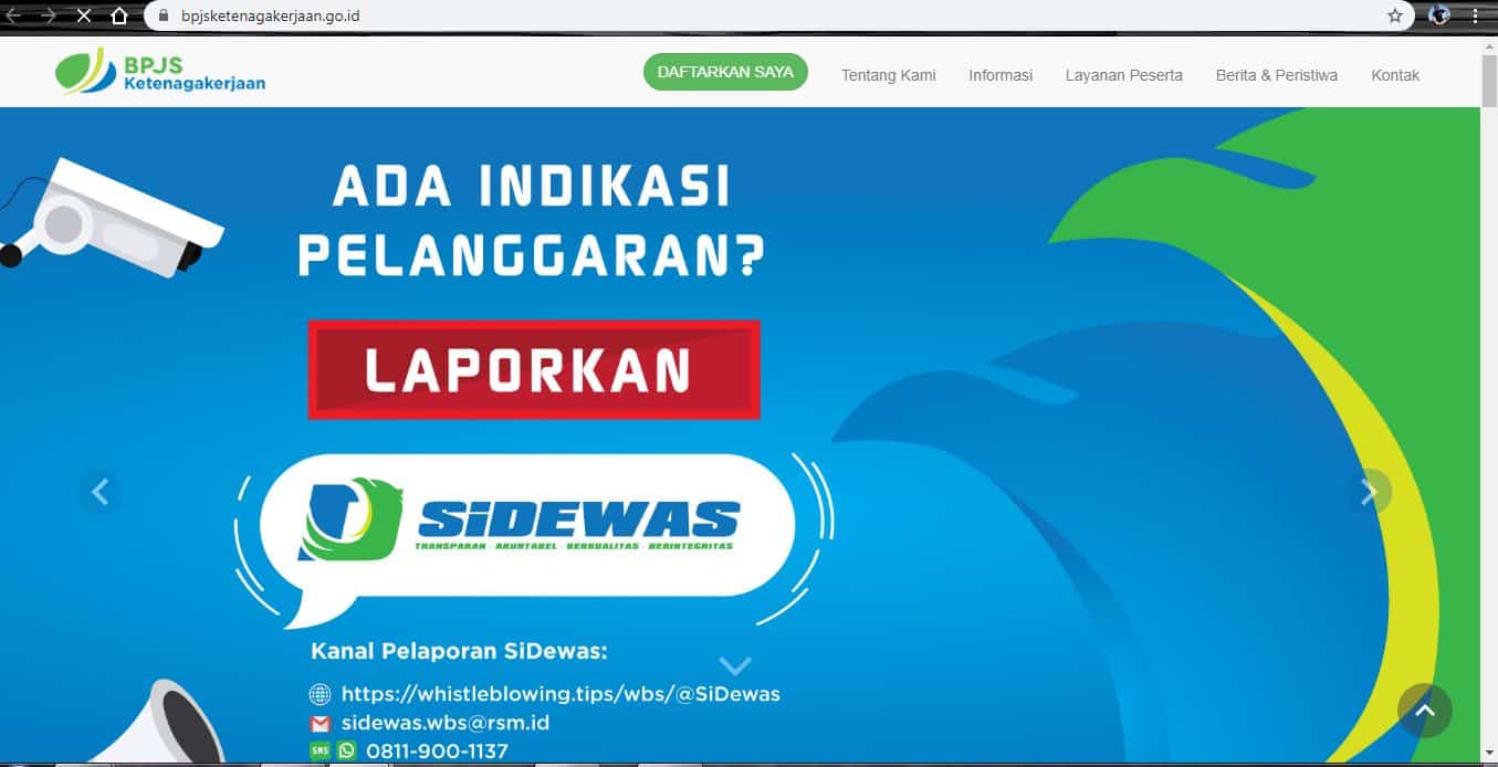 cek saldo BPJS melalui website