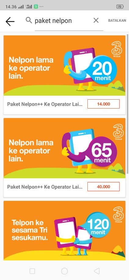 paket nelpon bima 3