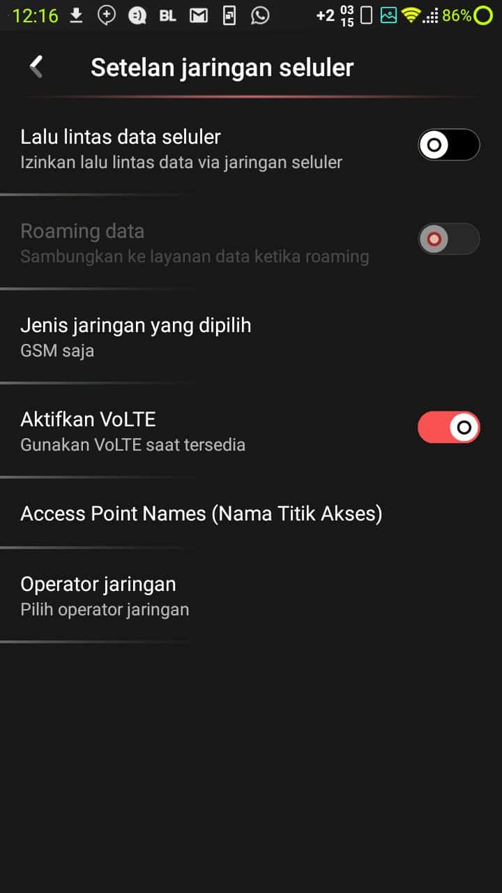 cara seting apn axis