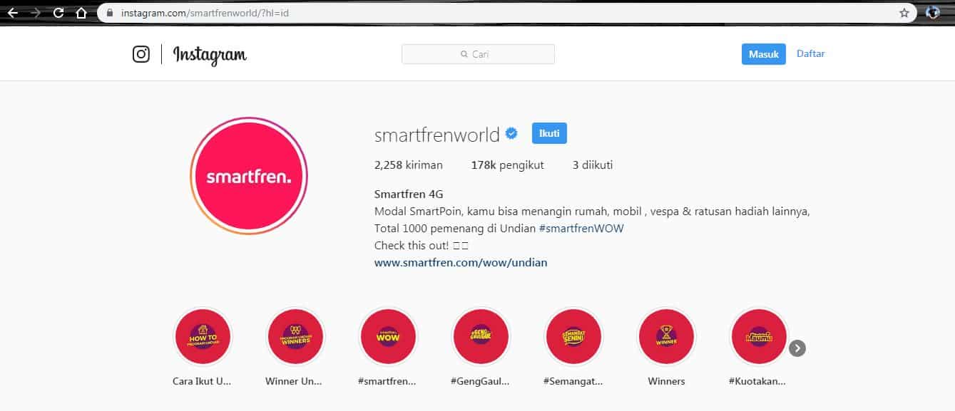 instagram smartfren