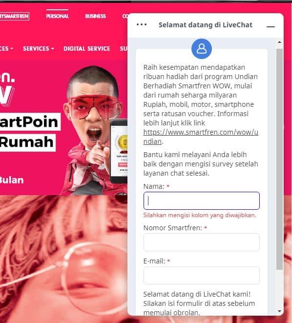 live chat smartfren