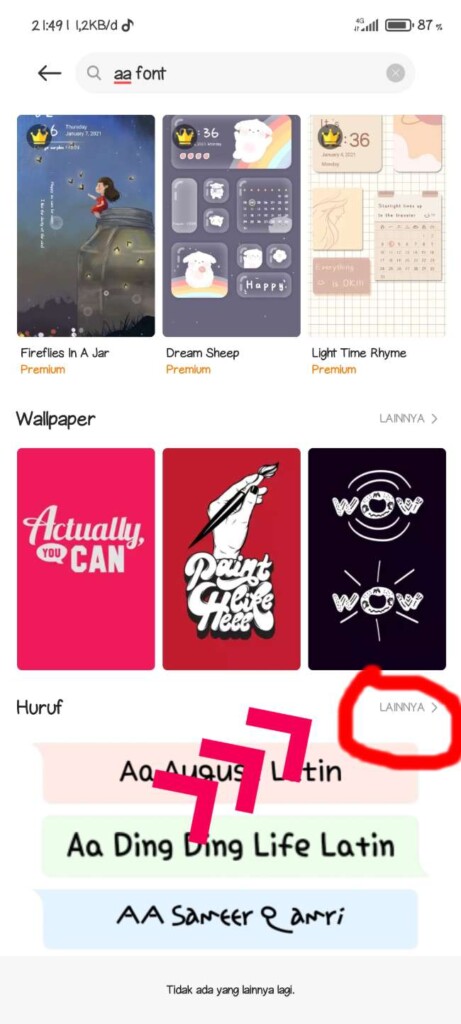 CARA GANTI FONT MIUI 12