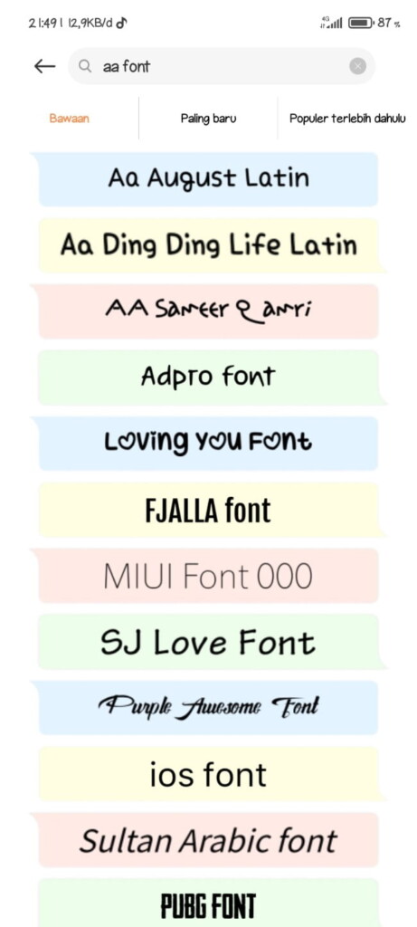CARA GANTI FONT MIUI 12