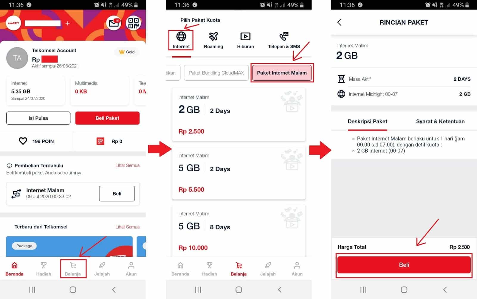 Selanjutnya-Anda-pilih-menu-Belanja-dan-bisa-pilih-menu-Paket-Internet-Malam-di-aplikasi-My-Telkomsel Selanjutnya-Anda-pilih-menu-Belanja-dan-bisa-pilih-menu-Paket-Internet-Malam-di-aplikasi-My-Telkomsel