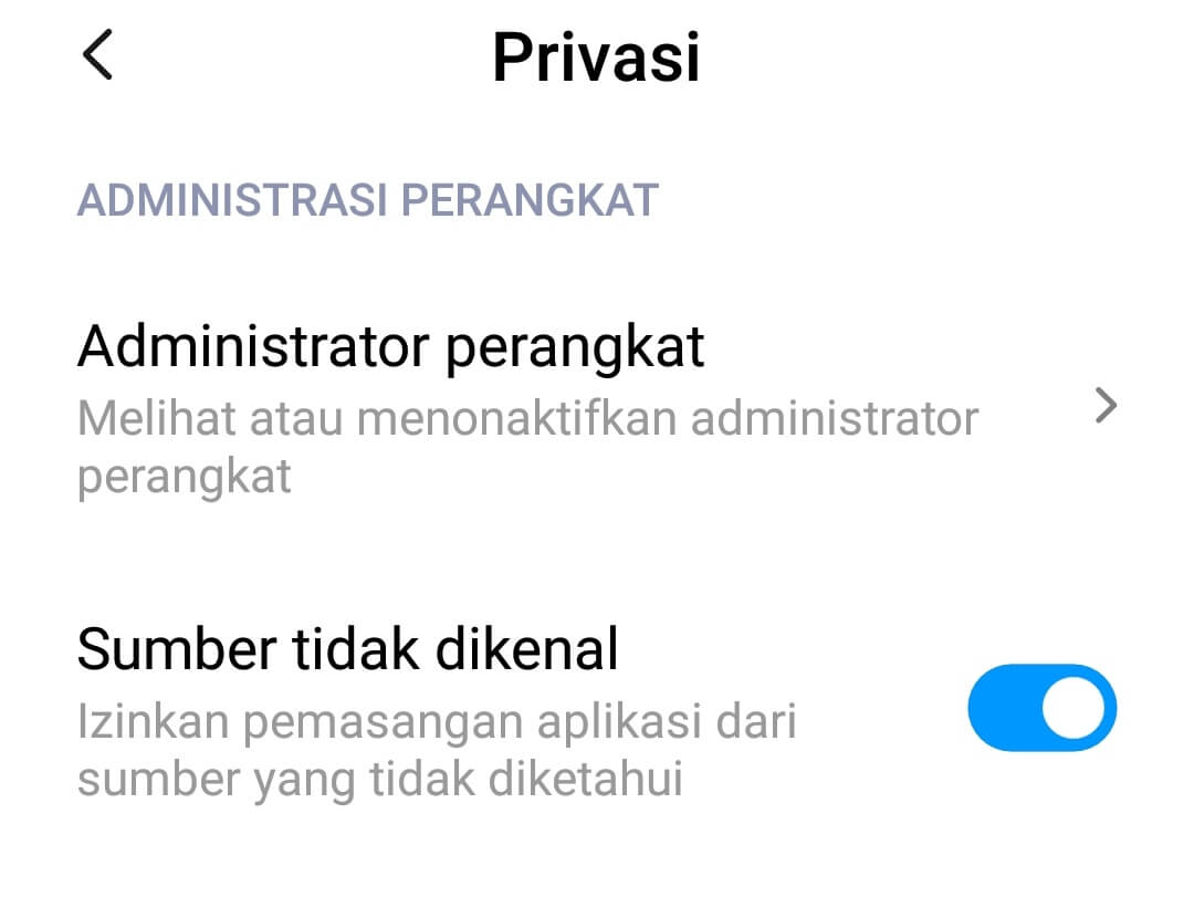 Lanjut-pilih-menu-Privasi-setelah-itu-aktifkan-Sumber-Tidak-Dikenal Lanjut-pilih-menu-Privasi-setelah-itu-aktifkan-Sumber-Tidak-Dikenal