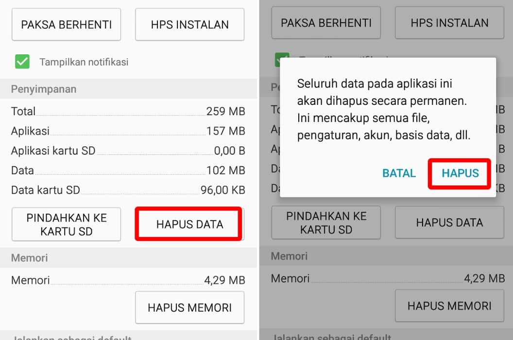Pilih-Facebook-kemudian-klik-Hapus-Data-atau-Hapus-Cache Pilih-Facebook-kemudian-klik-Hapus-Data-atau-Hapus-Cache