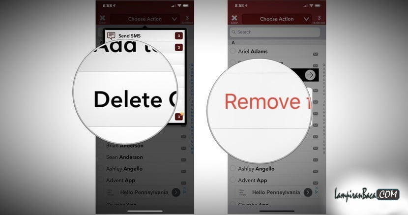Cara hapus Kontak iPhone Beberapa dan Sekaligus