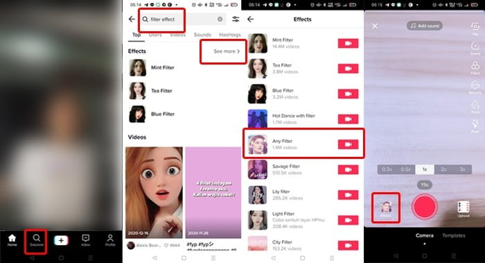 Cara Mencari Filter di TikTok