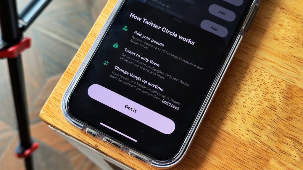 Fitur Lingkaran Twitter mulai diluncurkan, seperti Teman Tertutup di Instagram 52 lingkaran Twitter