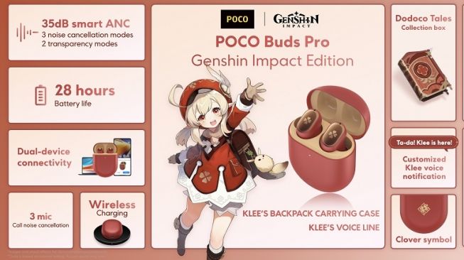 Kaboom! Poco Buds Pro Genshin Impact Klee Edition 57 POCO Buds Pro Genshin Dampak