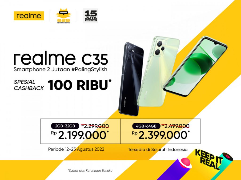 Promo Merdeka, harga realme C30 & C35 turun 53 Cashback realme C35