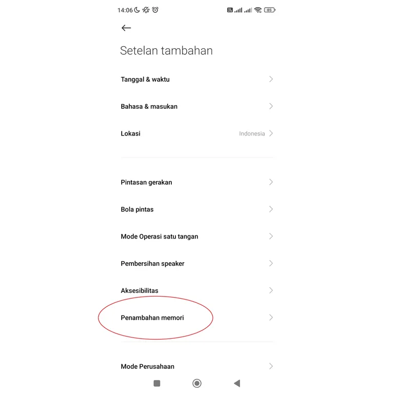 menambah RAM Xiaomi