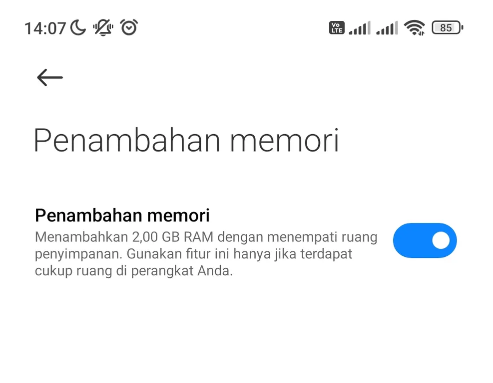 menambah RAM Xiaomi