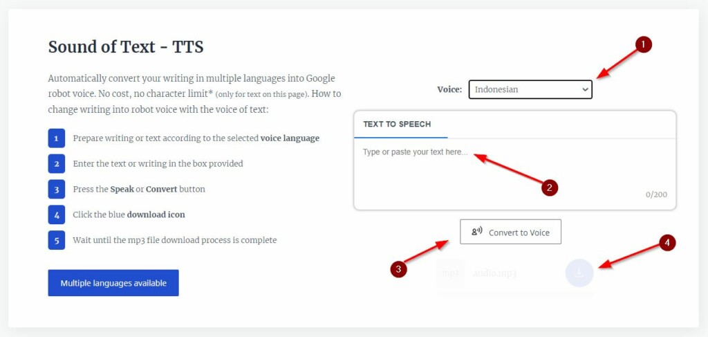 Aplikasi suara Google Translate Dari Voiceoftext
