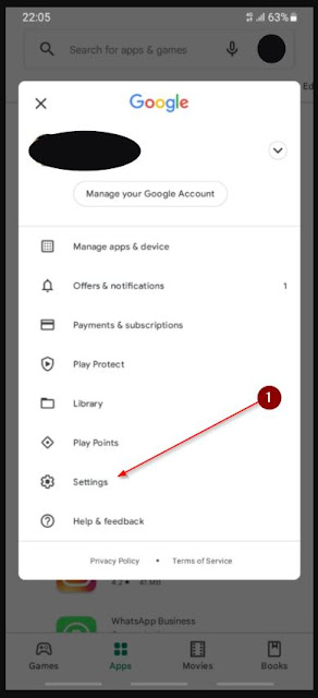 Masuk Ke Menu Settings Di Pofile Picture Aplikasi Google Play