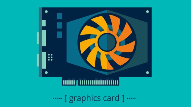 Vector Graphics Video Card In A Flat Style On A Blue Background