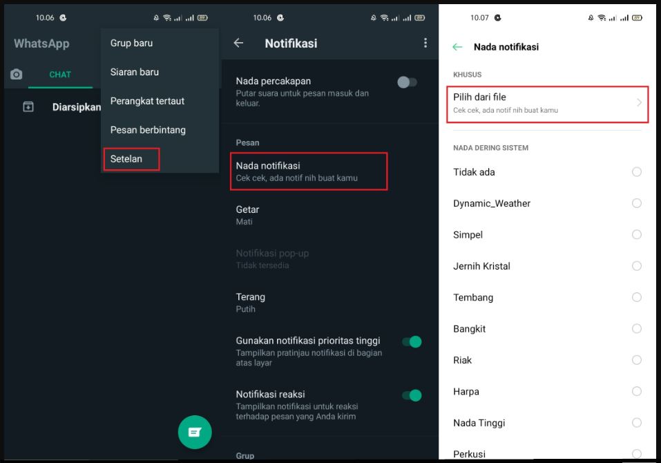 Cara Mengubah Nada Dering Wa Melalui Pengaturan Notifikasi