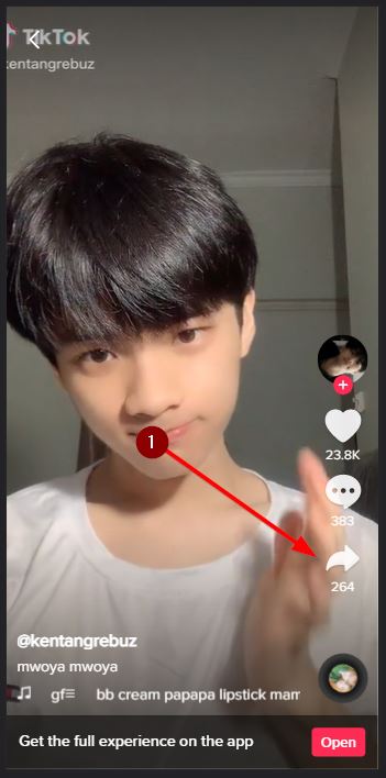 Copy Link Video Tiktok Dari Aplikasi Lewat Tombol Share