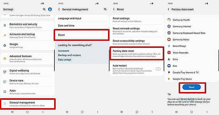 Cara Hard Reset Samsung J8 dengan Pengaturan