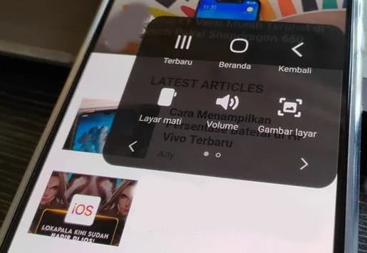 Cara Screenshot Samsung A30 Dengan Menu Asisten