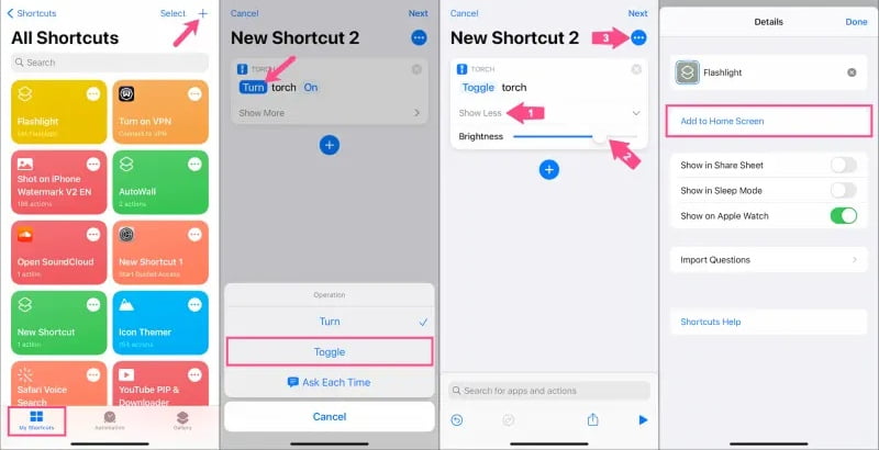 cara aktifkan senter di iphone